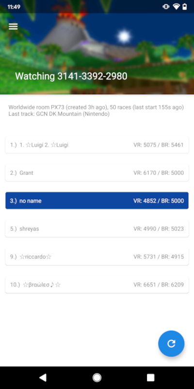 Selecting an option changes the data on the right.